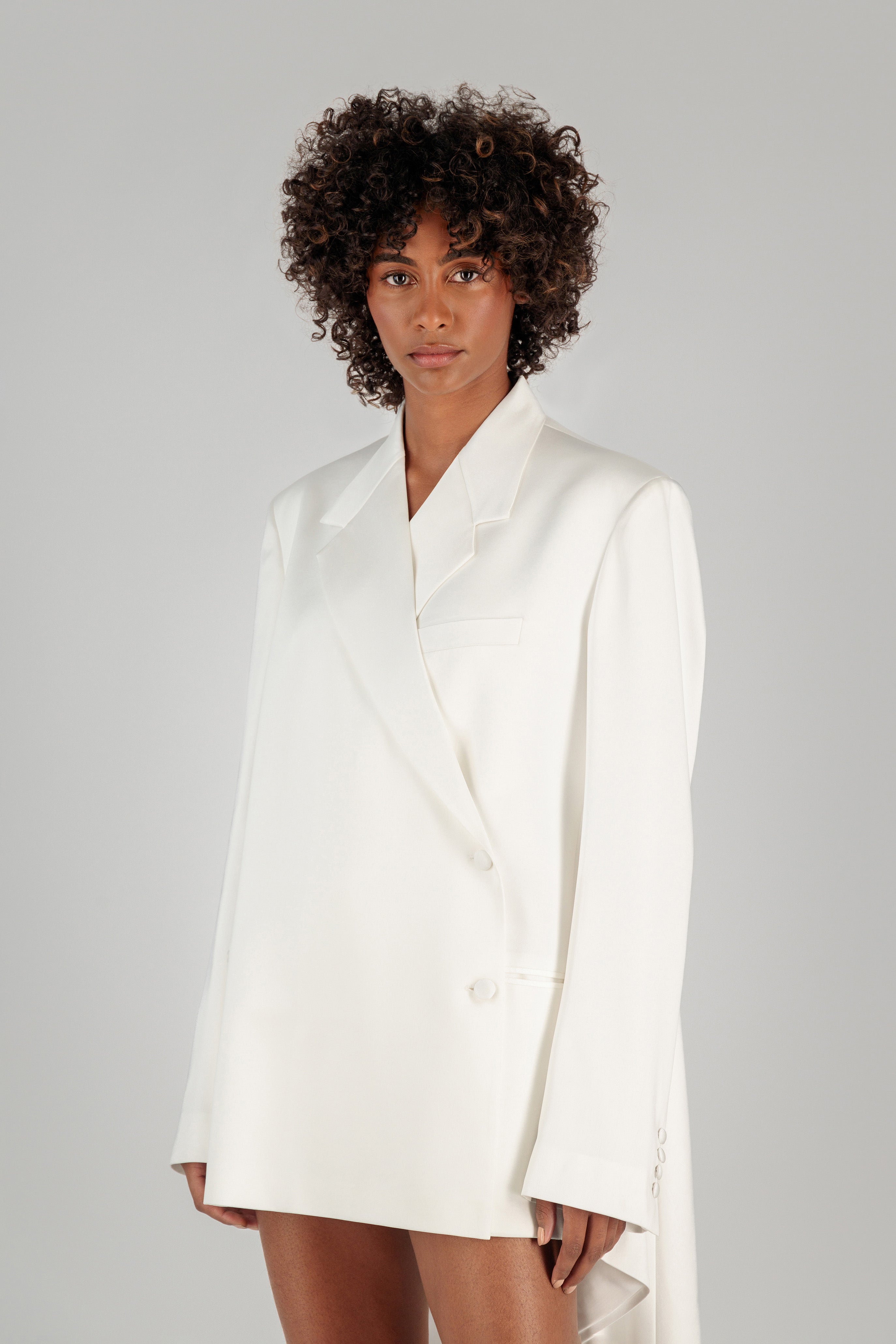 White Silk Blazer Dress Inmaculada White Boned Bodice Mini Blazer Dress, M / White White Silk Blazer Dress Inmaculada White Boned Bodice Mini Blazer Dress, M / White