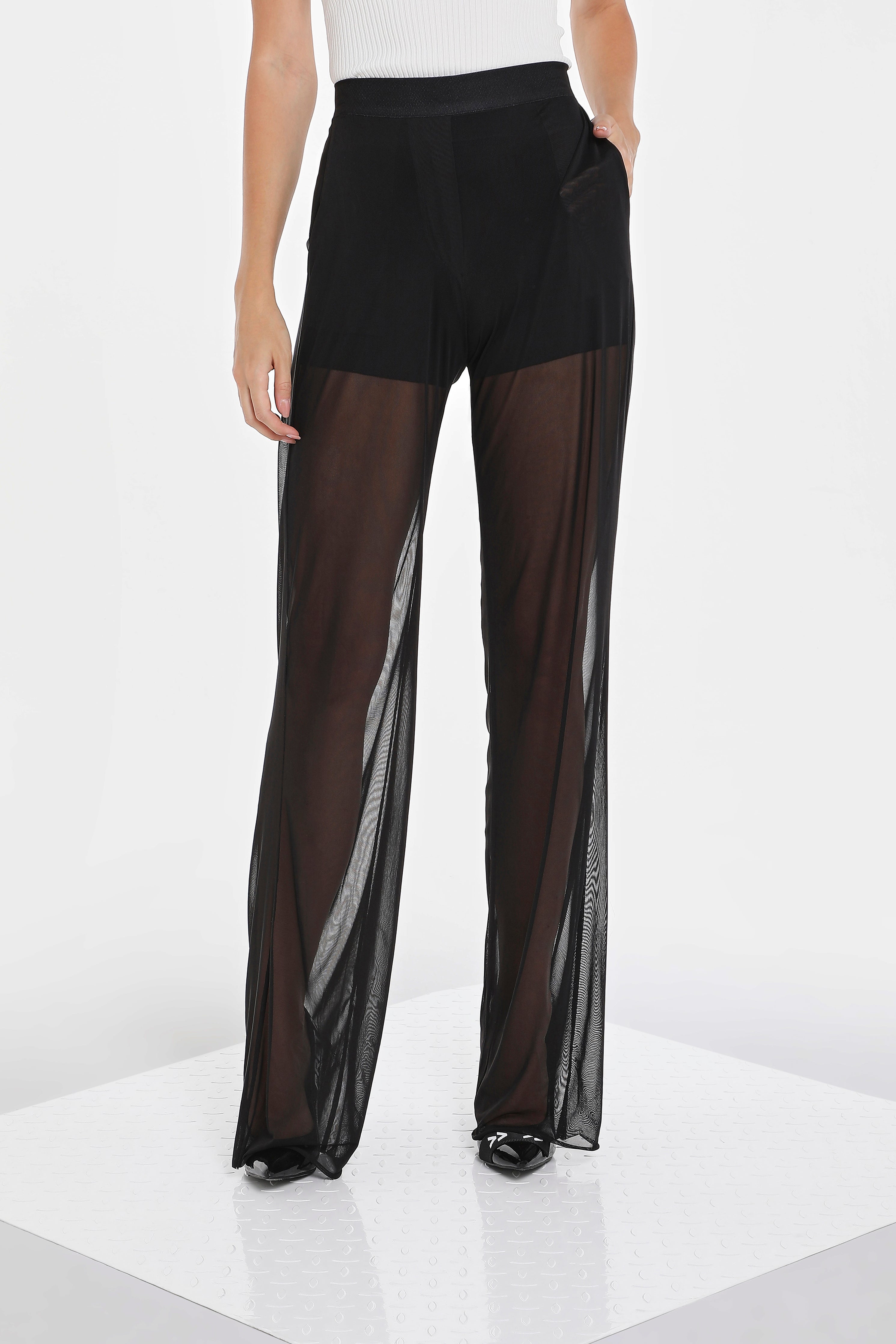 【MODERNIF】Sheer banding wide pants MODERNIF】Sheer banding wide pants (modernif/スウェット