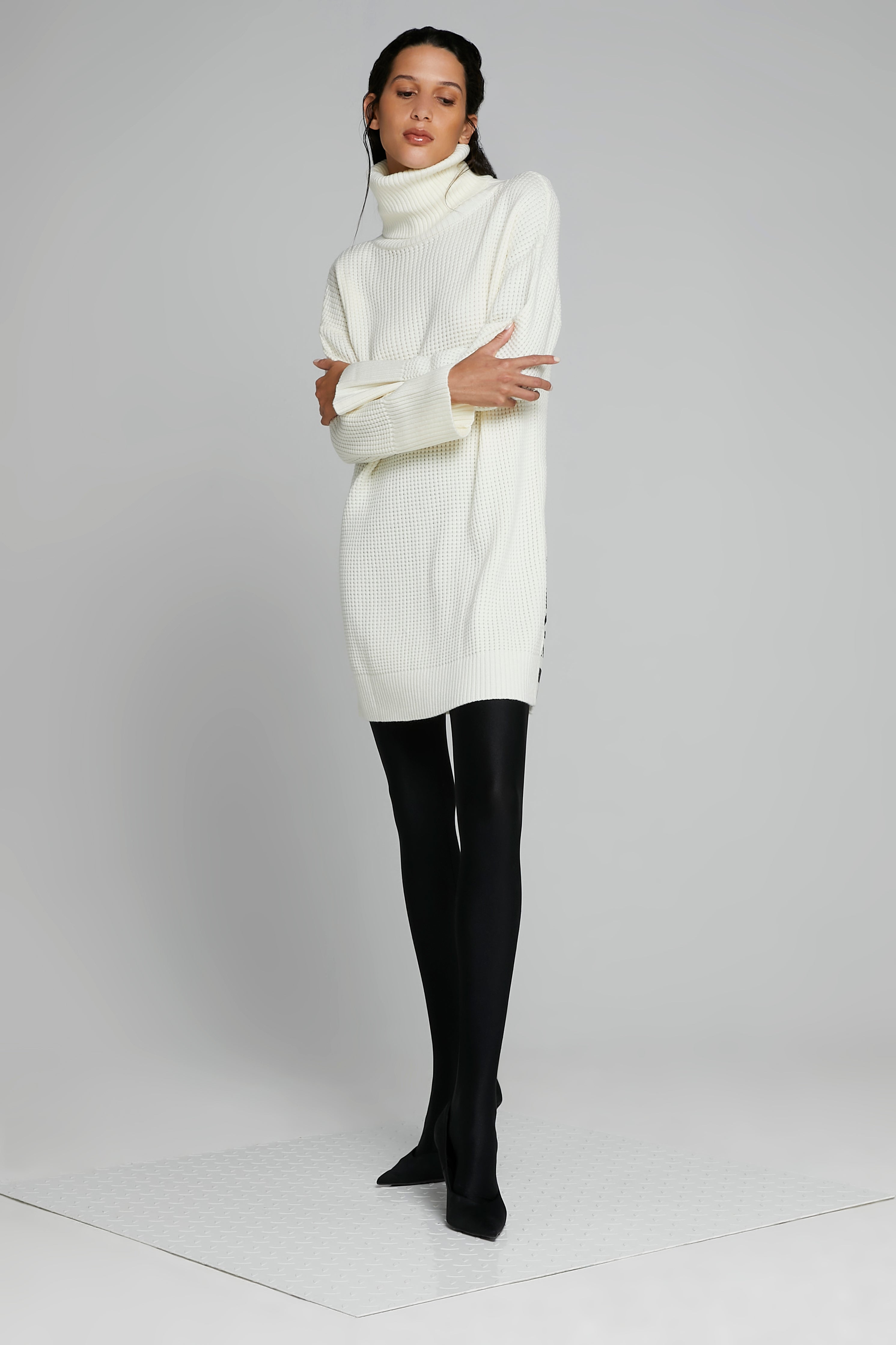 ワンピース PHERE. Bootis wool turtleneck dress bk Merino Wool Turtleneck Dress