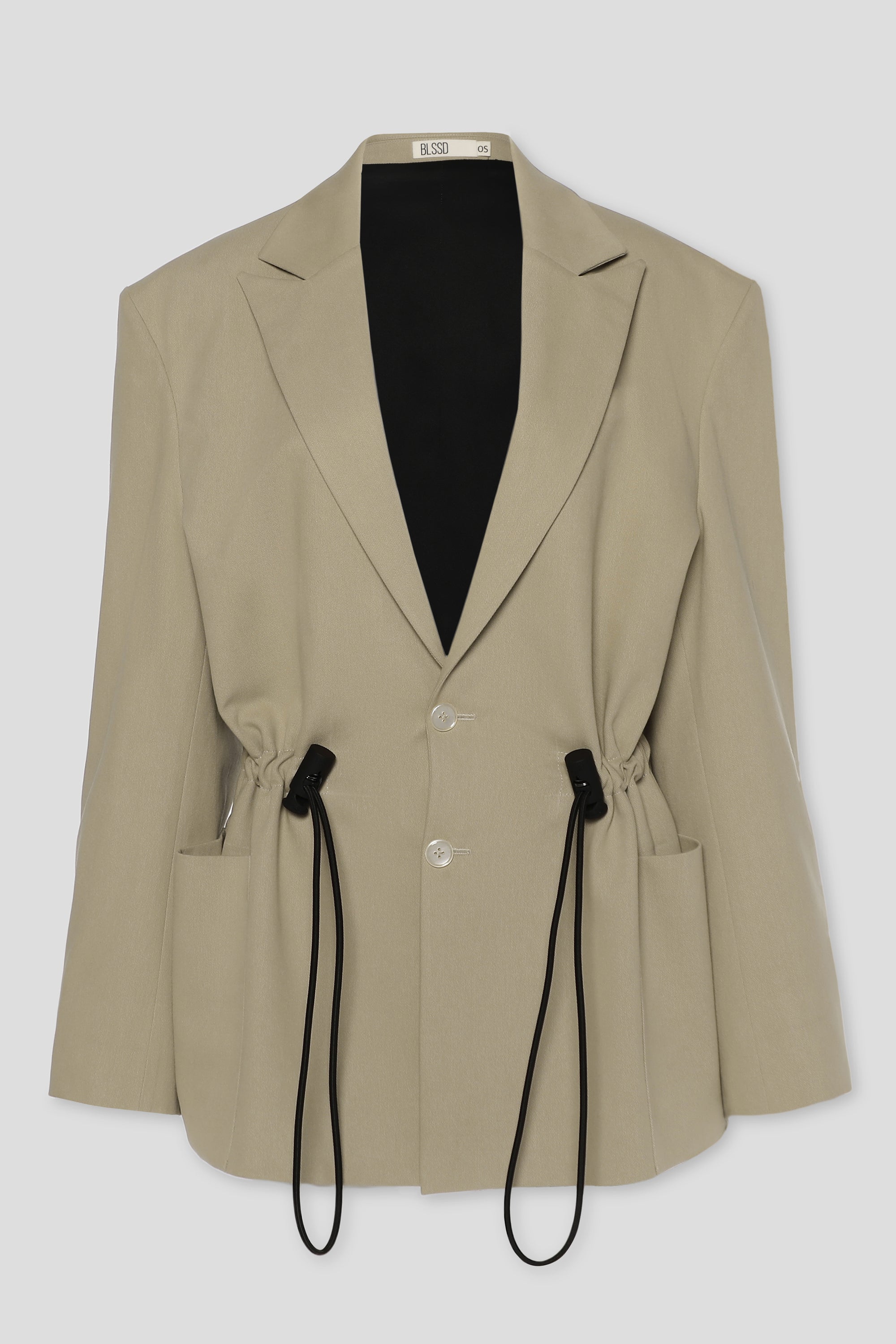 OVERSIZED TWILL BLAZER W/ DRAWSTRING