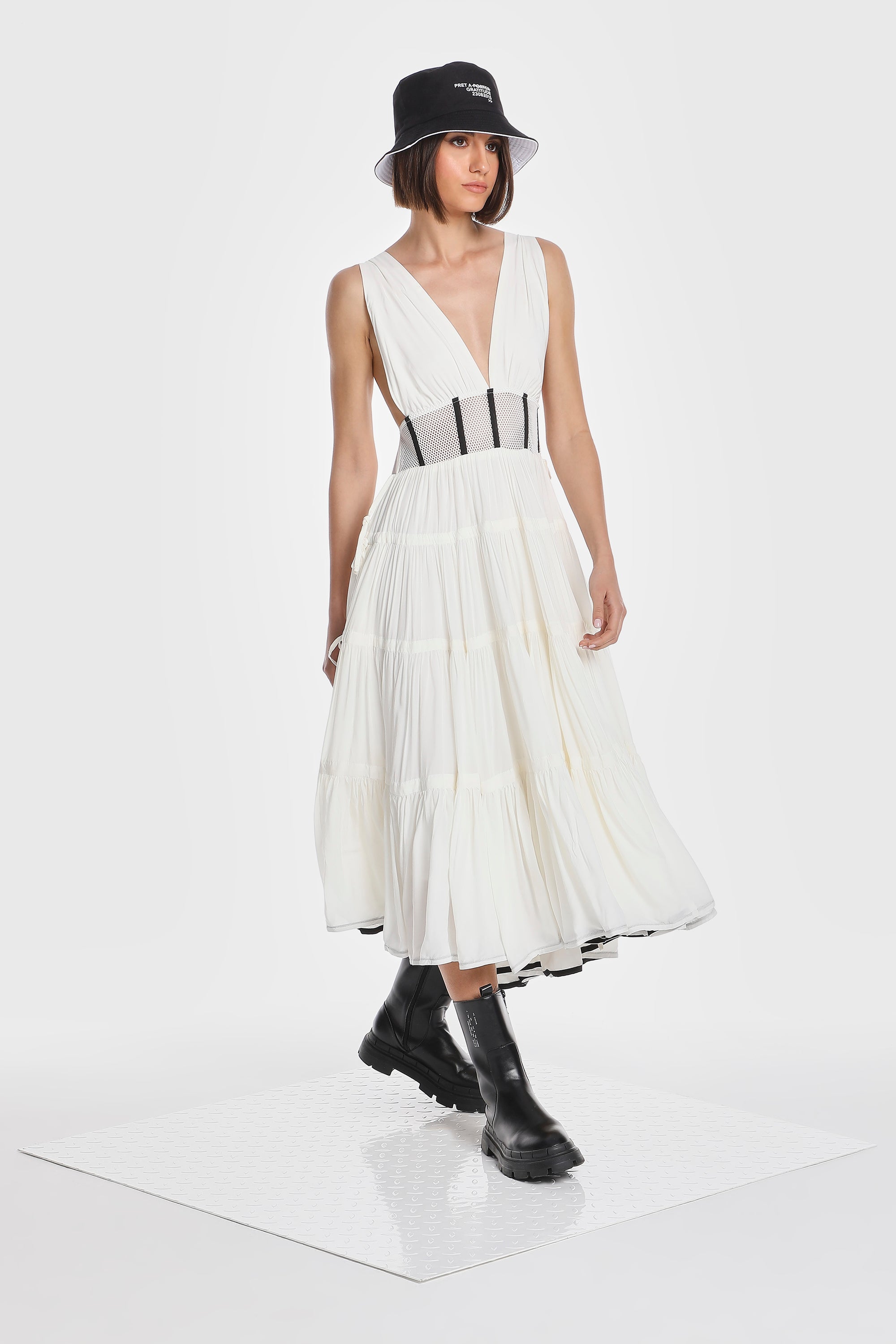 ELENI HALF CORSET DRESS BLSSD ELENI HALF CORSET DRESS BLSSD