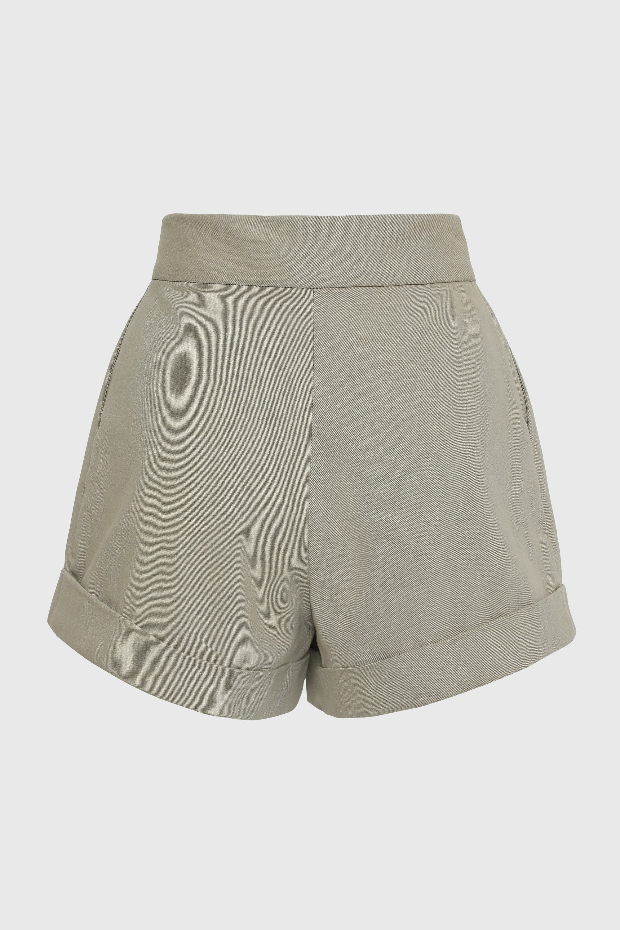 HIGH WAISTED TWILL SHORTS