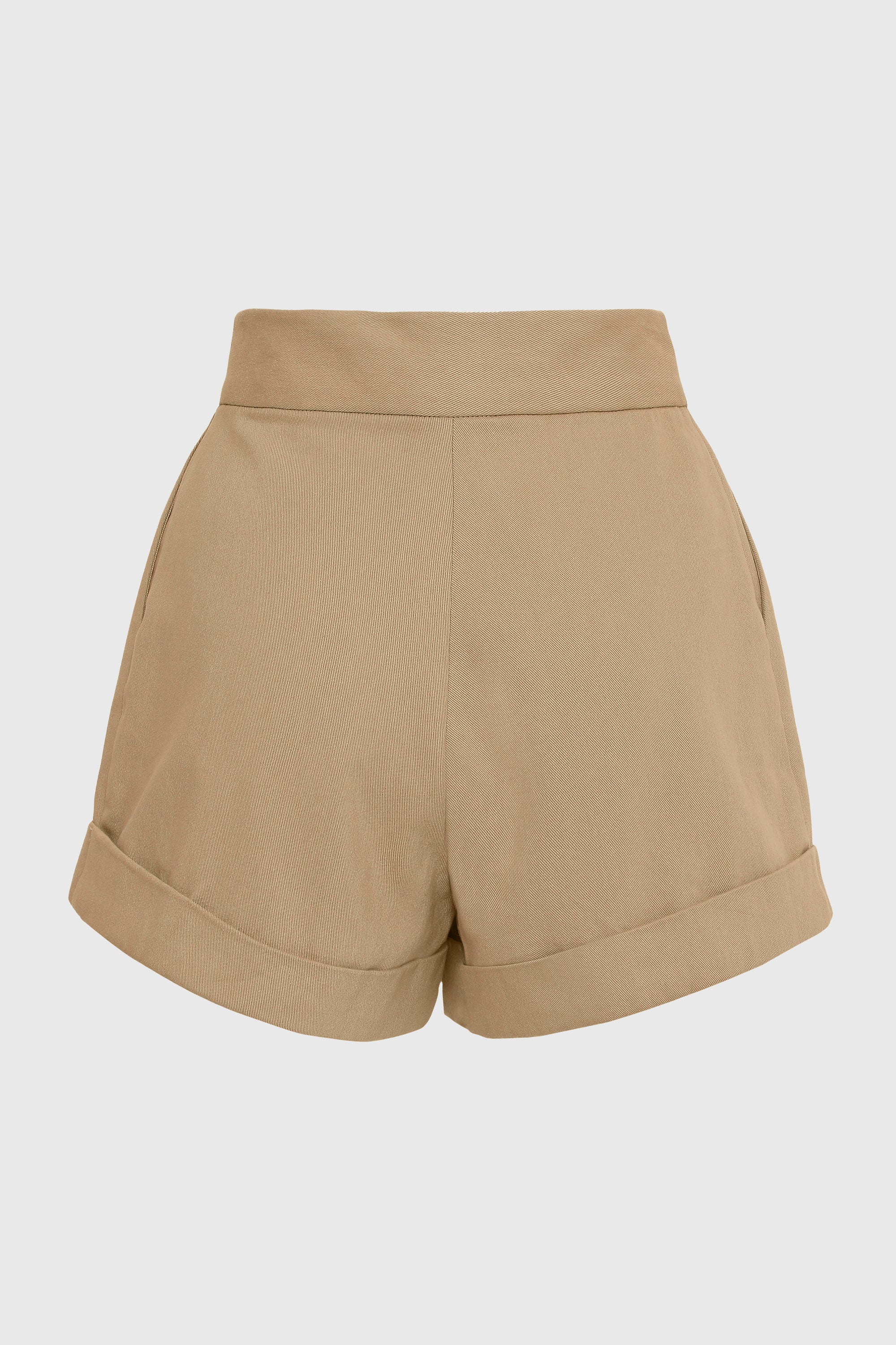 HIGH WAISTED TWILL SHORTS
