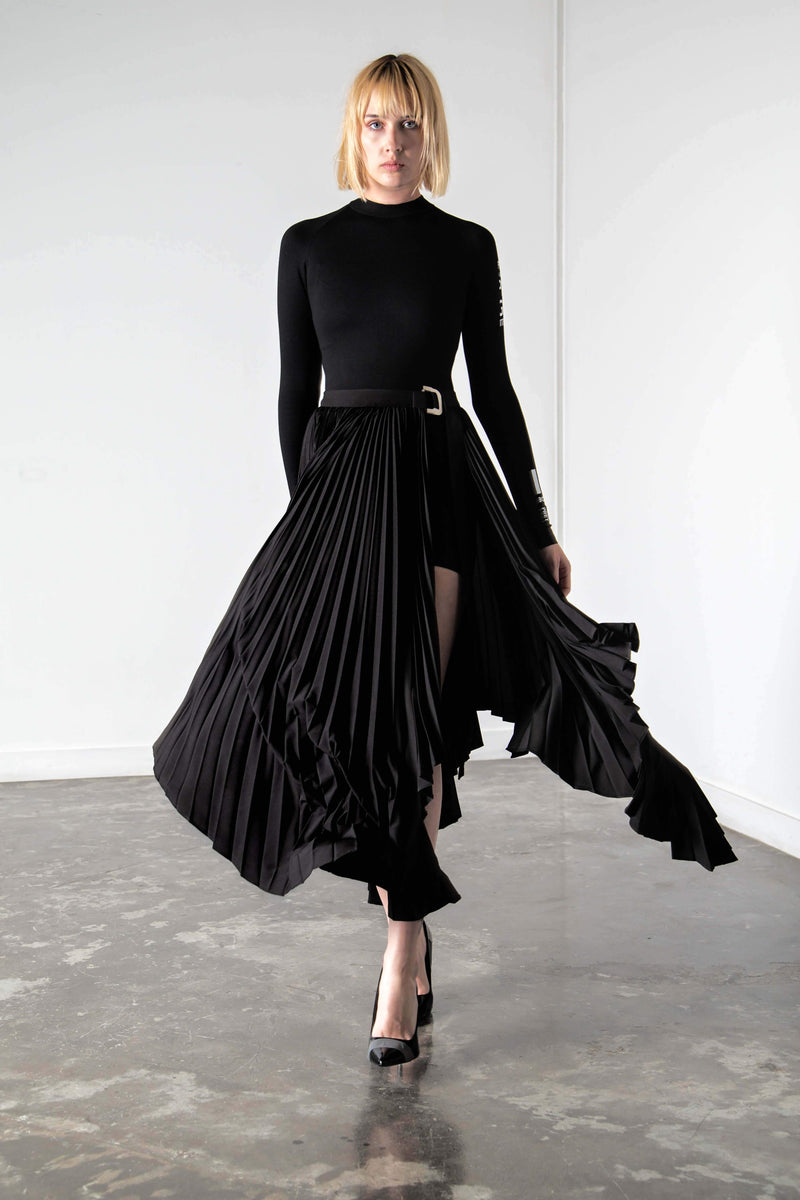 L'or Asymmetry Wrap Skirt ブラック